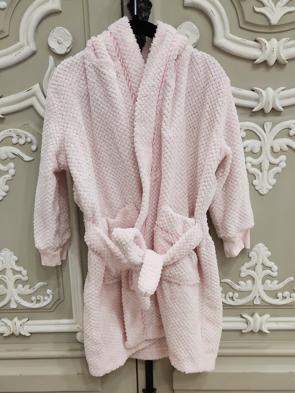 Peter Alexander Girls Soft Light Pink Plush Hooded Robe Size 2